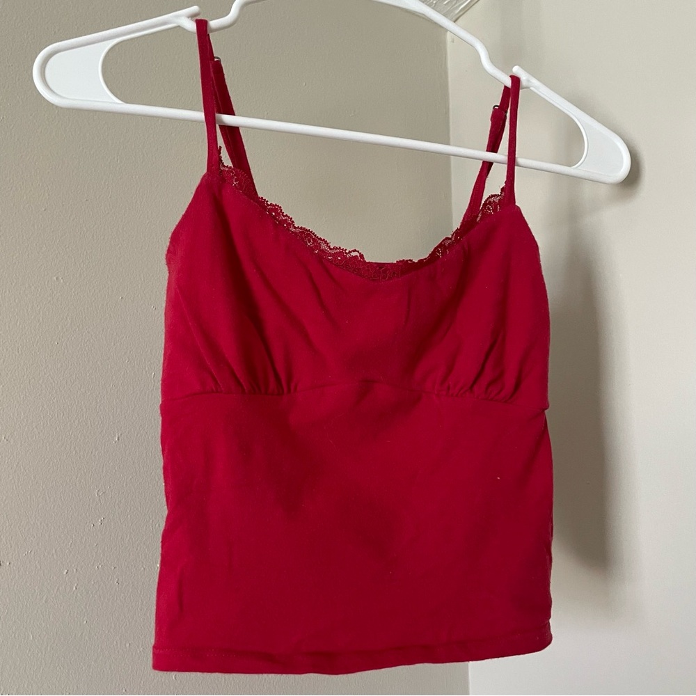 Hollister Red Fitted Crop Camisole Size XS